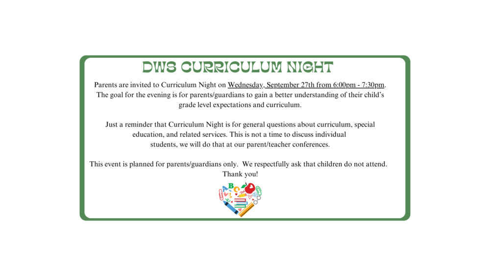 DWS Curriculum Night