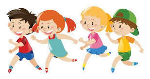Cartoon kids running